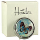 Designer Pill Box for Purse or Pocket (Round) - Gift Box Included Houder