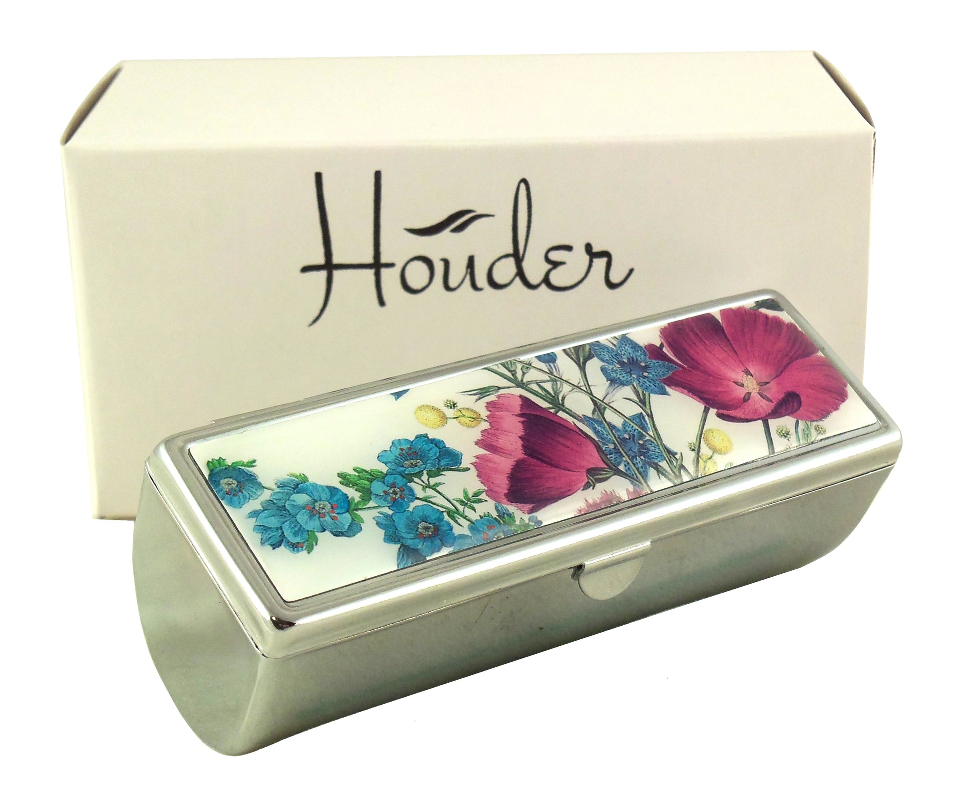 Designer Lipstick Case with Mirror for Purse -  Velvet Lined - Gift Box Included Houder