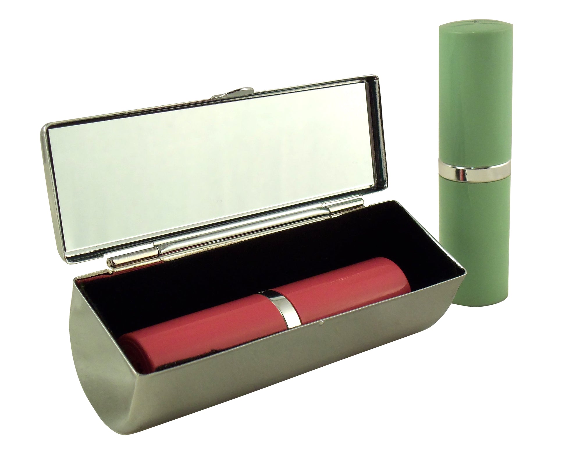 Designer Lipstick Case with Mirror for Purse -  Velvet Lined - Gift Box Included Houder