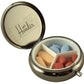 Classy Gray Metal Pill Box for Purse or Pocket - Gift Box Included Houder