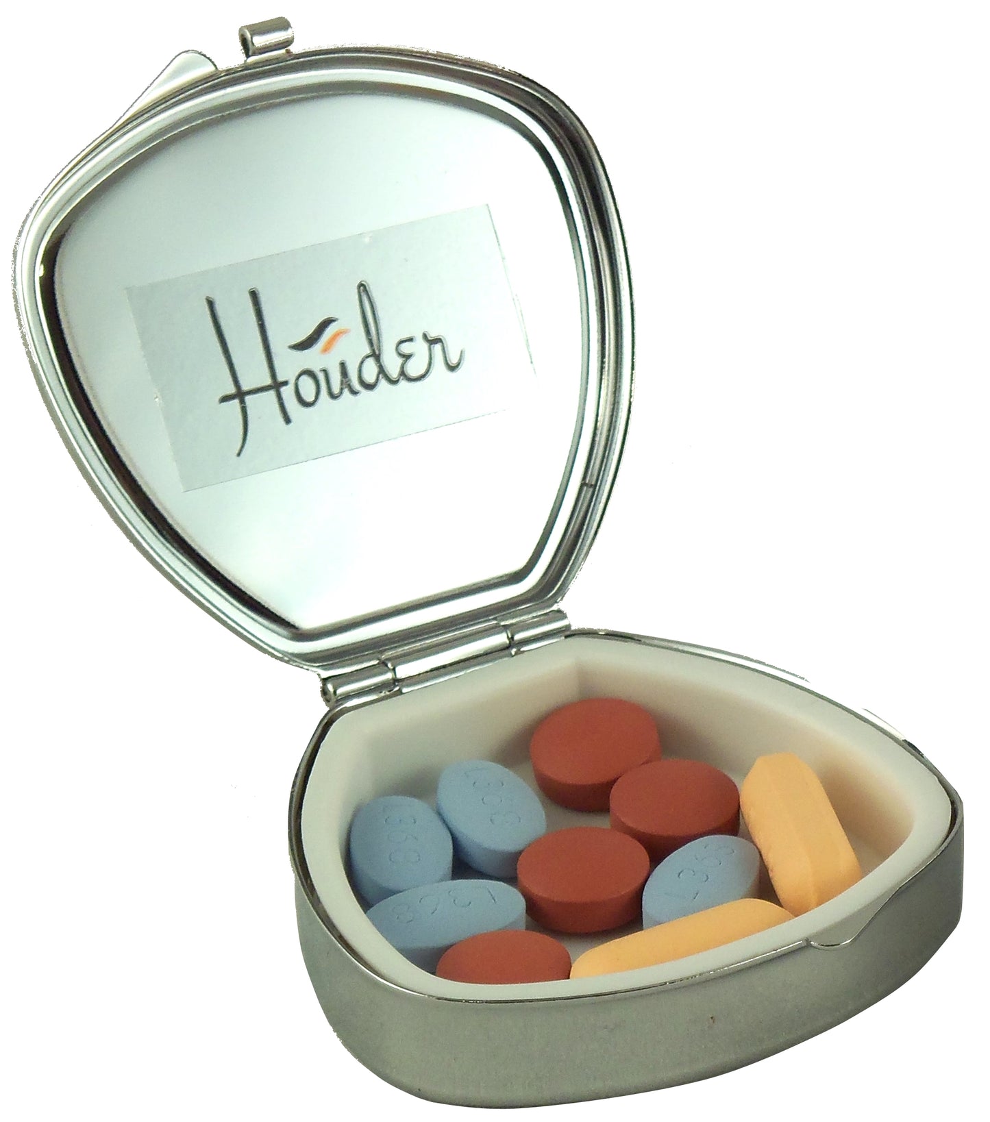 Designer Pill Box for Purse or Pocket (Clamshell) - Gift Box Included Houder