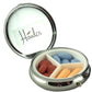 Designer Pill Box for Purse or Pocket (Round) - Gift Box Included Houder