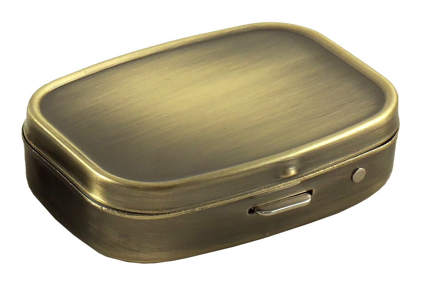 Classy Brass Metal Pill Box for Purse or Pocket - Gift Box Included Houder