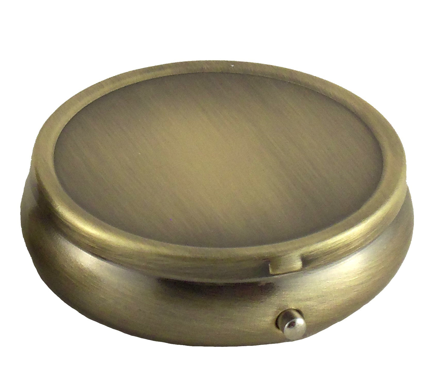 Classy Brass Metal Pill Box for Purse or Pocket - Gift Box Included Houder