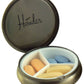 Classy Brass Metal Pill Box for Purse or Pocket - Gift Box Included Houder